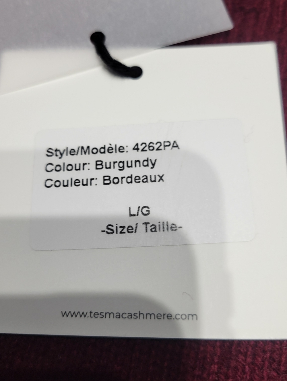 Tesma Cashmere Crewneck Sweater - Burgundy Size Large - Picture 4 of 9